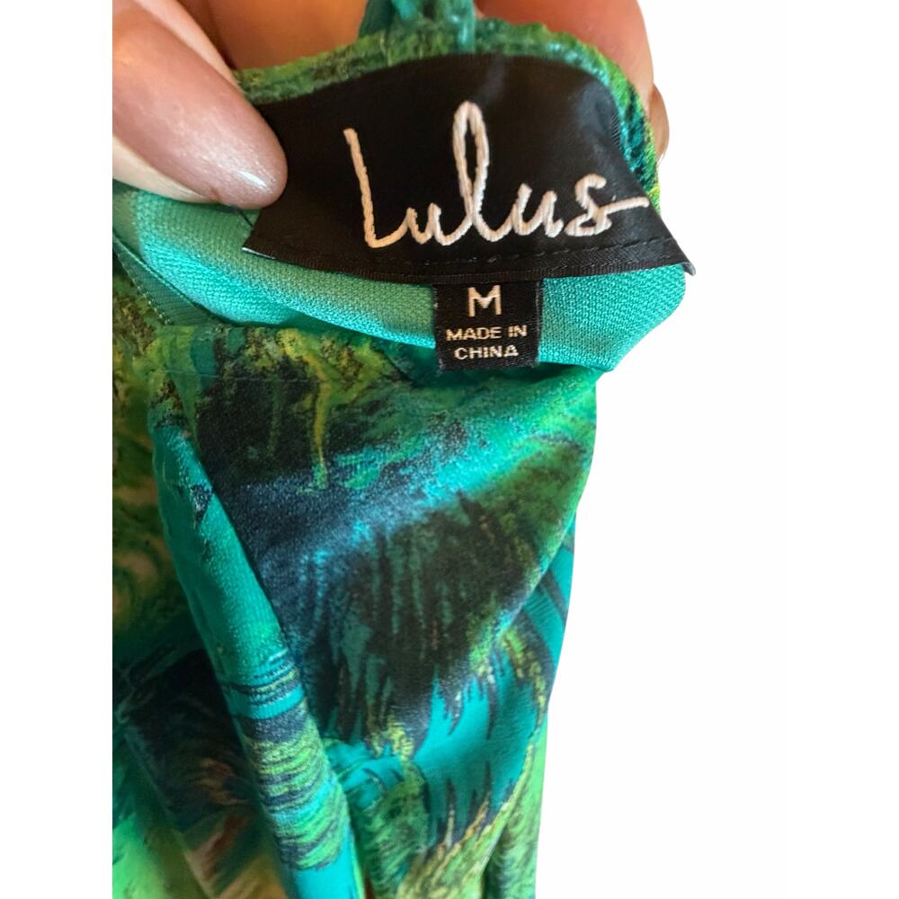 Lulus Tropic of Discussion Green Tropical Print Maxi Dress - Size M - Picture 3 of 7